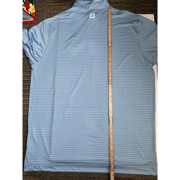 FootJoy FJ Prodry Stretch Shirt Men XL Stripe  Polo Reef‎ Blue & white - Picture 15 of 15